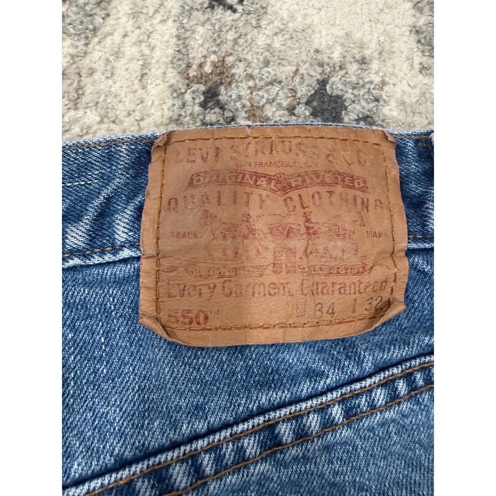 Levis 550 Relaxed Fit Mens Jeans 34x32 Medium Wash Blue Denim 00550-4891 Vintage - Picture 15 of 16